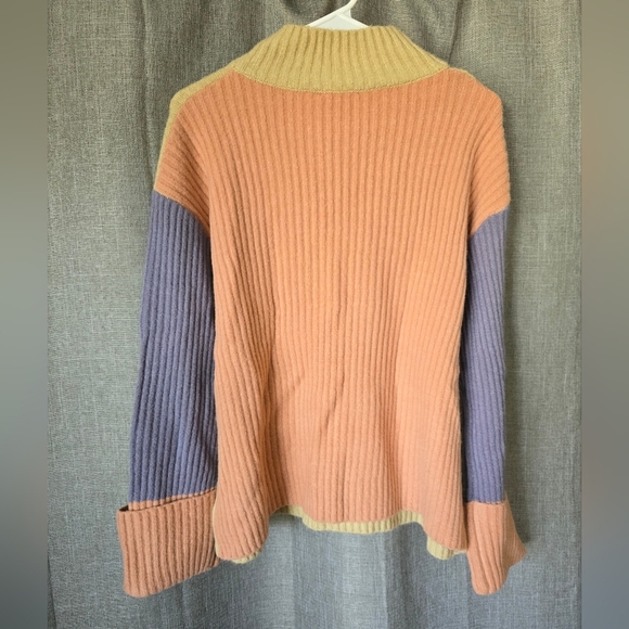 Paper Crane Anthropologie Calico Colorblock Mockneck Sweater Size S - Picture 2 of 5
